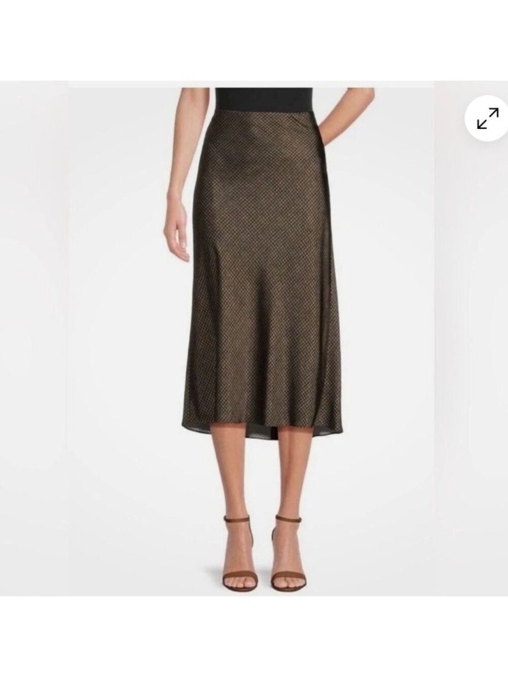 Vince houndstooth Bias slip skirt